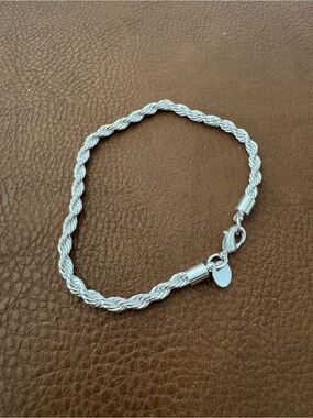 Classic Silver Rope Chain Bracelet - Women
